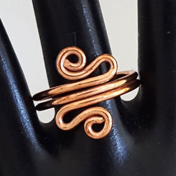 Art Deco Pure Healing Copper Rings
