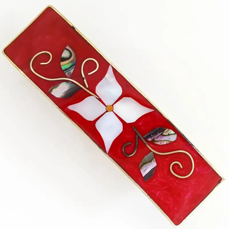 Hair Clip Barrettes Shell Inlaid Size Large - Image 5