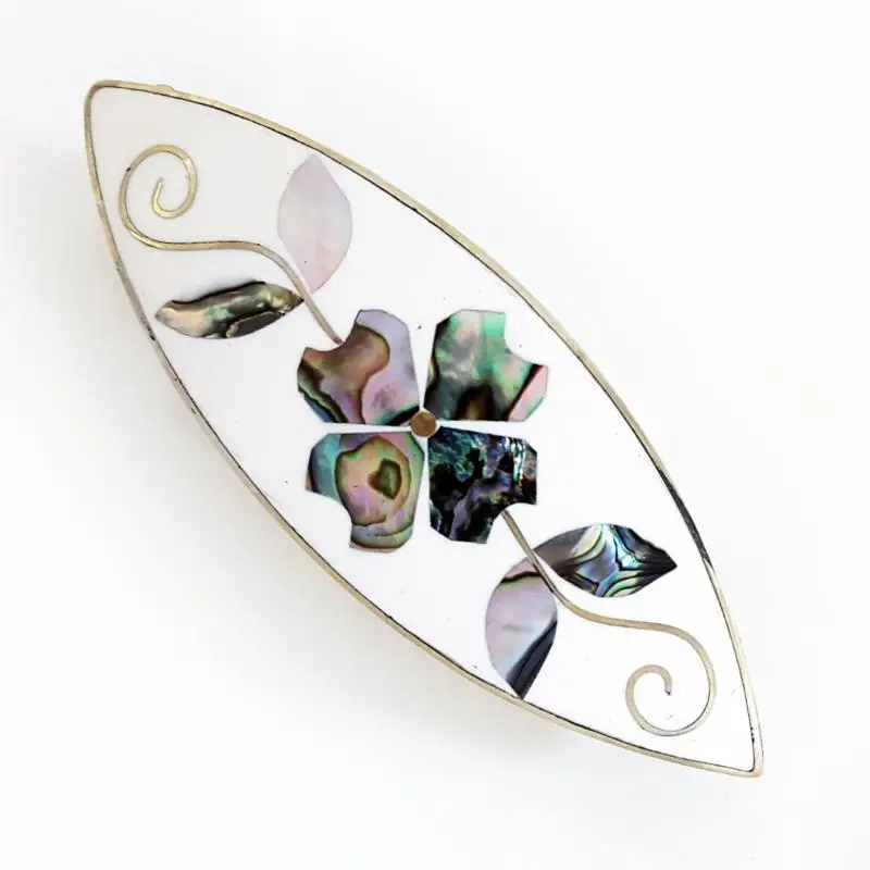 Hair Clip Barrettes Shell Inlaid Size Large - Image 4