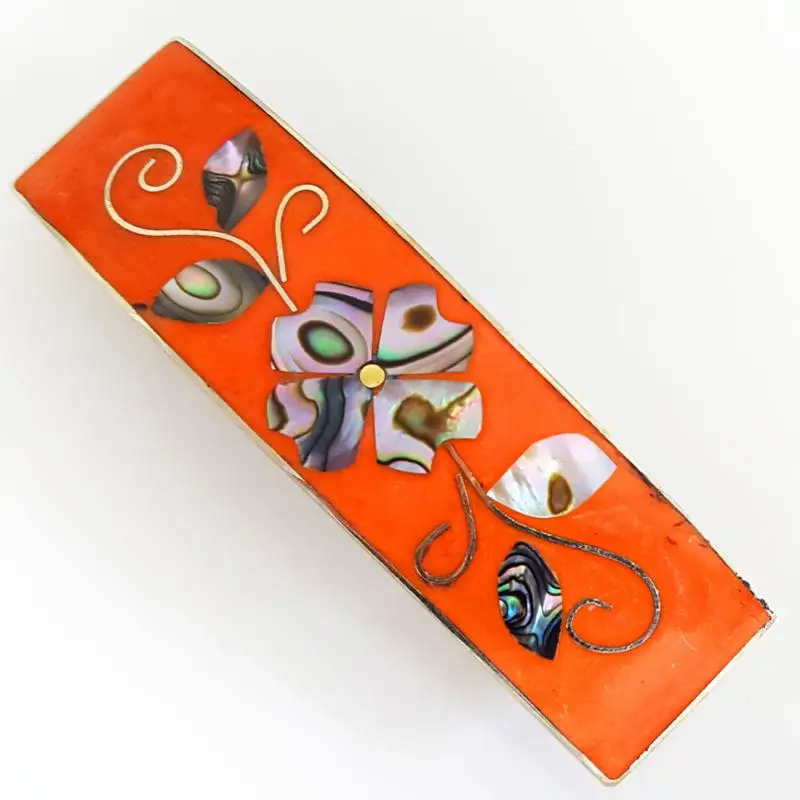 Hair Clip Barrettes Shell Inlaid Size Large - Image 2