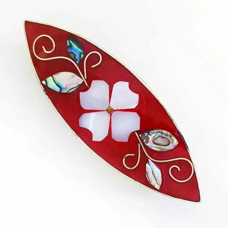 Hair Clip Barrettes Shell Inlaid Size Large - Image 13