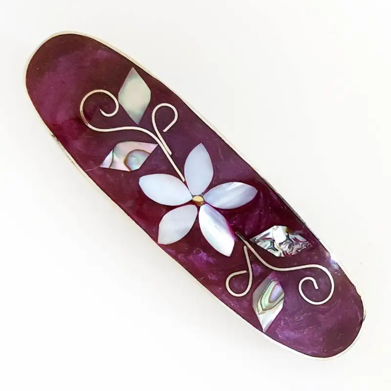 Hair Clip Barrettes Shell Inlaid Size Large - Image 12