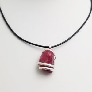 Desert Sunset Polished Agate Silver Pendants and Necklace