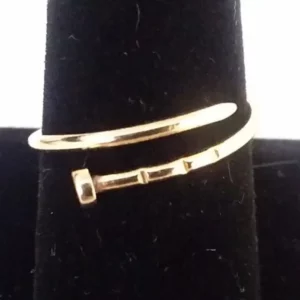 Carpenter’s Nail Adjustable Gold Symbol Ring