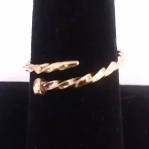 Twisted Nail Adjustable Gold Symbol Ring
