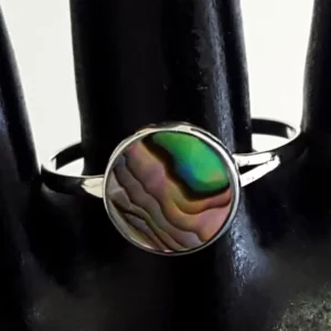 Blue Pacific Abalone Petit Inlay Rings