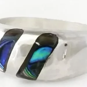 Men's Blue Pacific Abalone Silver Rings