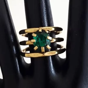 Cubic Zirconia Hammered Rose Gold Art Nouveau Rings