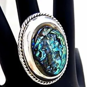 Ova Semiprecious Stone Braided Silver Statement Rings