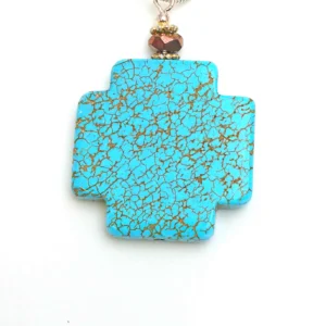 Large Semi-precious Stone Pendant On 18" Silver Chains