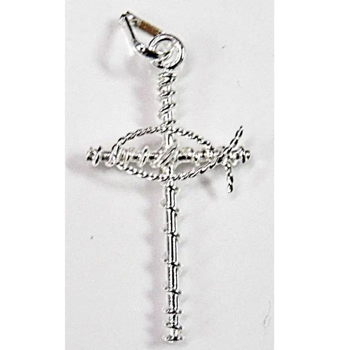 Ichthys Silver Cross On 18' Chain in Sizes Medium and Large