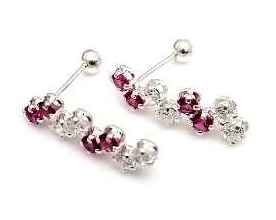 Sterling Silver Taxco .925 Crystal Post Earrings