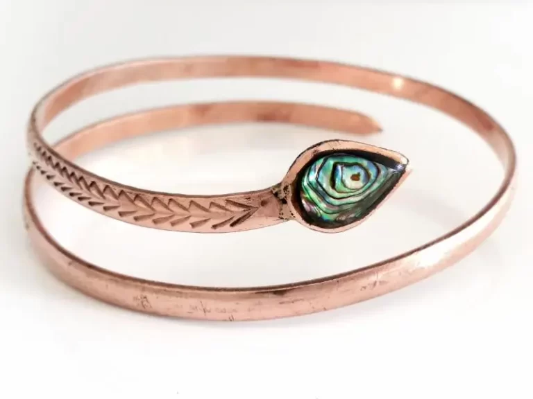 Rare Upper Arm Pure Healing Copper Abalone Serpent Bracelet