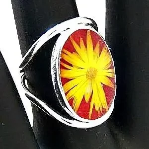 Wildflower Silver Terrarium Rings Size Extra-large
