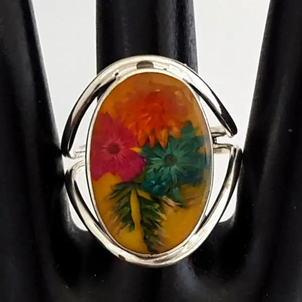 Wildflower Silver Terrarium Rings Size Extra-large - Image 4