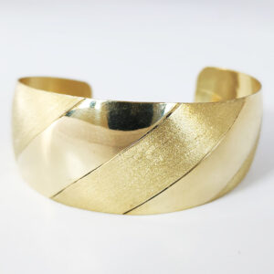 Matte and Mirror Golden Bronze Adjustable Bracelet
