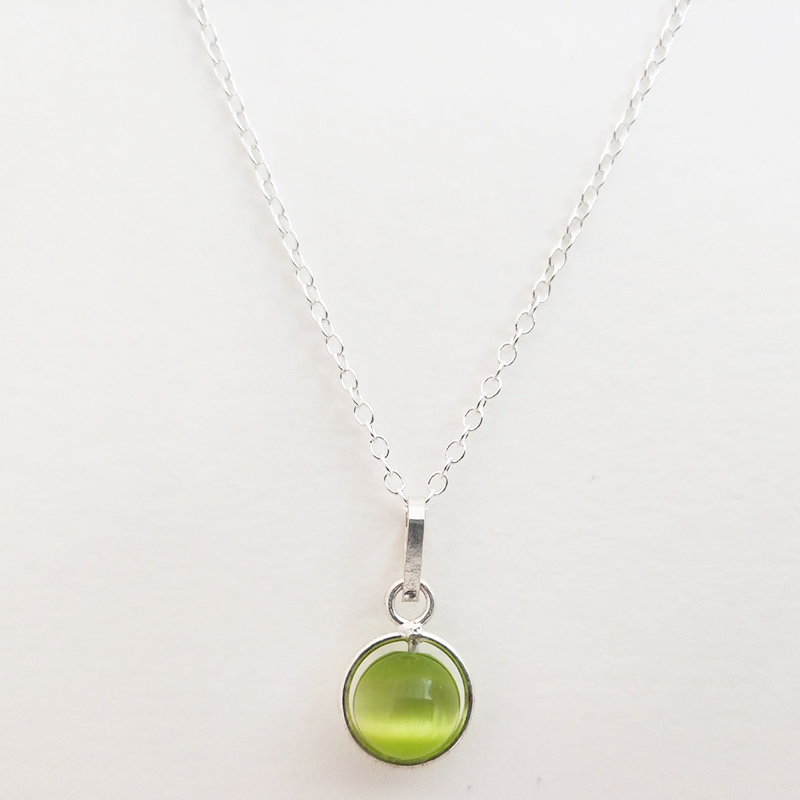 .925 Taxco Sterling Silver Semi-Precious Pendant & 18" Chain