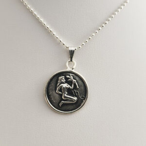 Zodiac Silver Pendants on Cord or 19 Inch Silver Ball Chain