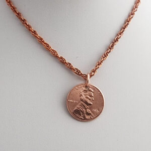 Good Luck Copper Penny Pendant on 18" Pure Healing Copper Chain