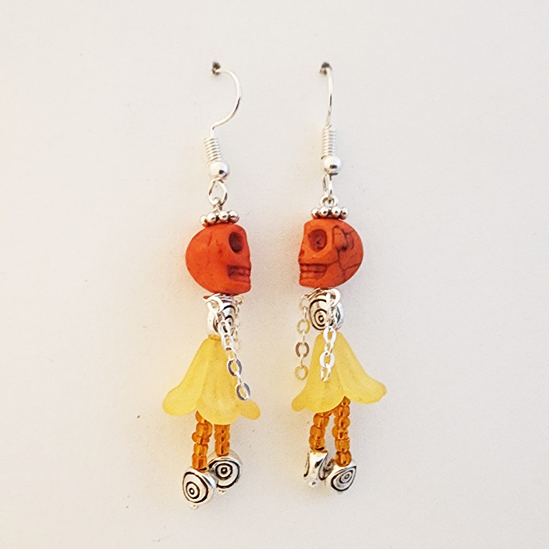 Day Of the Dead Ballerina Earrings - Image 4