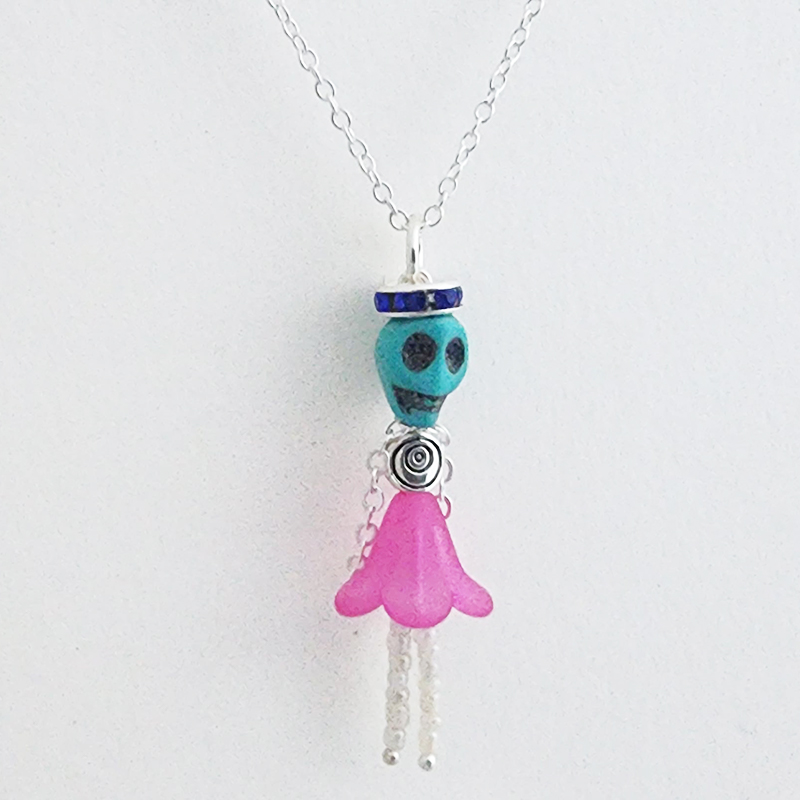 Day of the Dead Ballerina Pendants with 18 Inch Silver Chain - Image 22