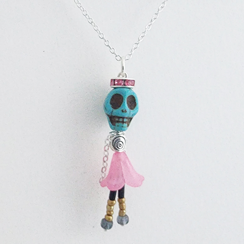 Day of the Dead Ballerina Pendants with 18 Inch Silver Chain - Image 16