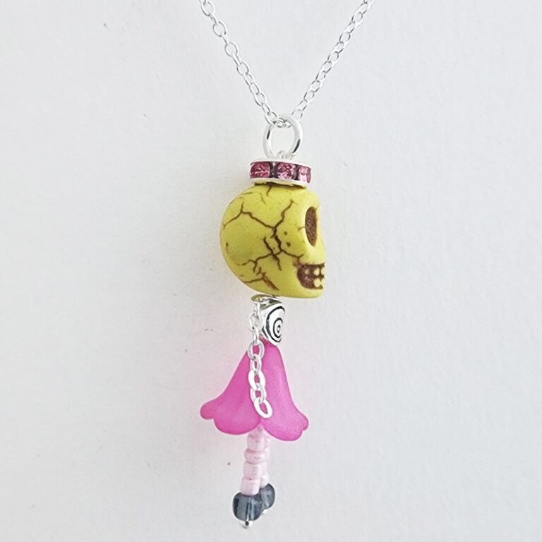 Day of the Dead Ballerina Pendants with 18 Inch Silver Chain