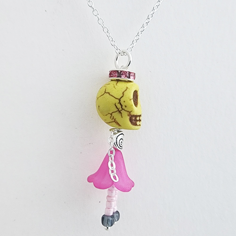 Day of the Dead Ballerina Pendants with 18 Inch Silver Chain