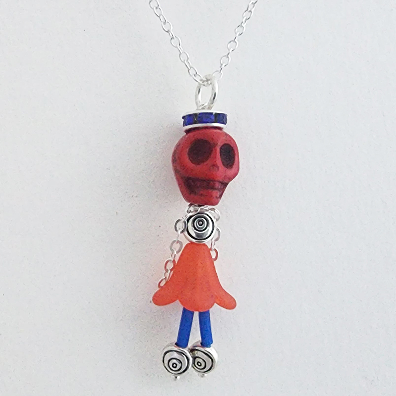 Day of the Dead Ballerina Pendants with 18 Inch Silver Chain - Image 11