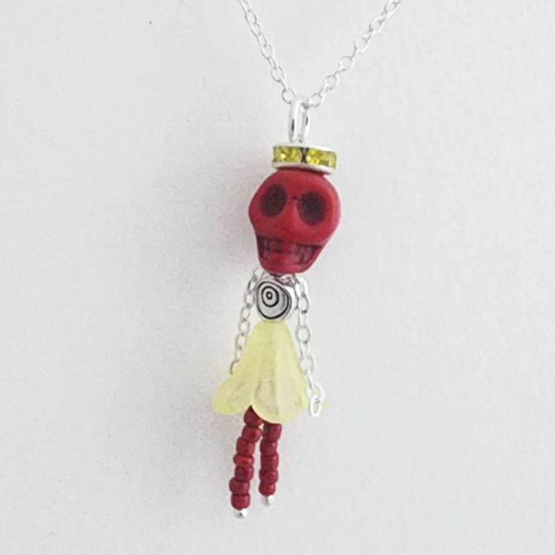 Day of the Dead Ballerina Pendants with 18 Inch Silver Chain - Image 8