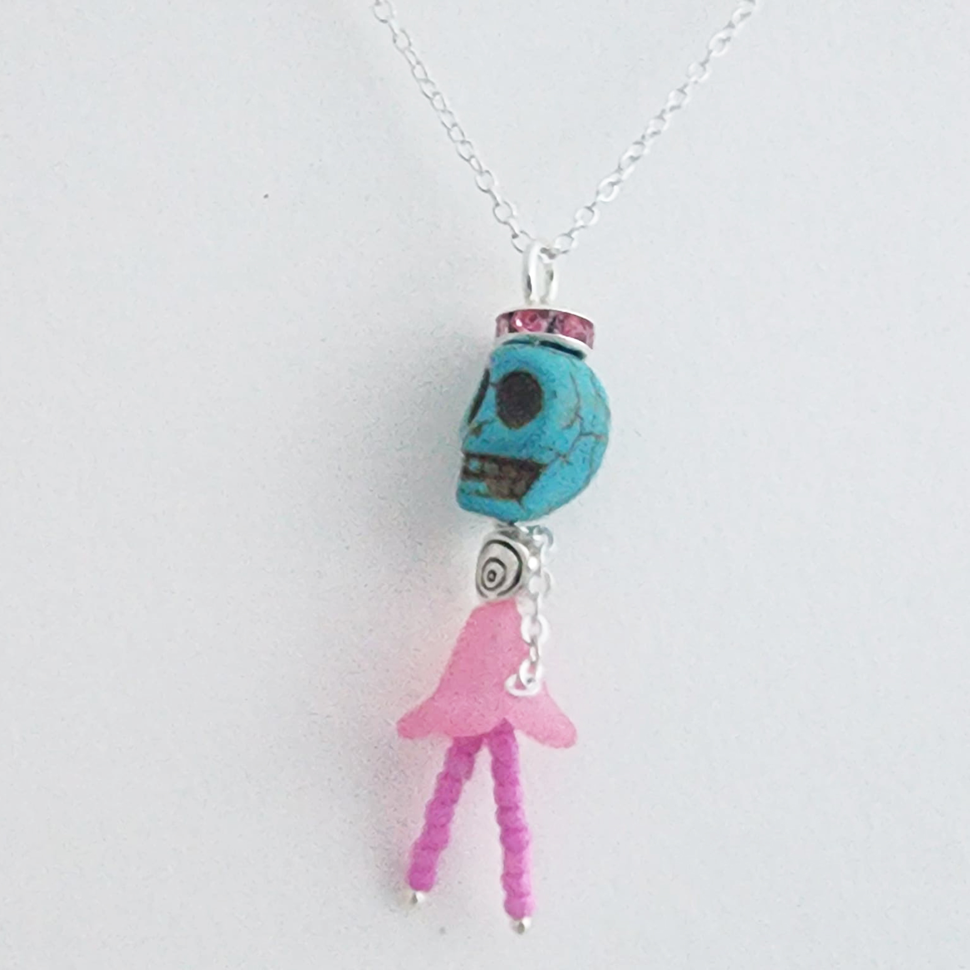 Day of the Dead Ballerina Pendants with 18 Inch Silver Chain - Image 6