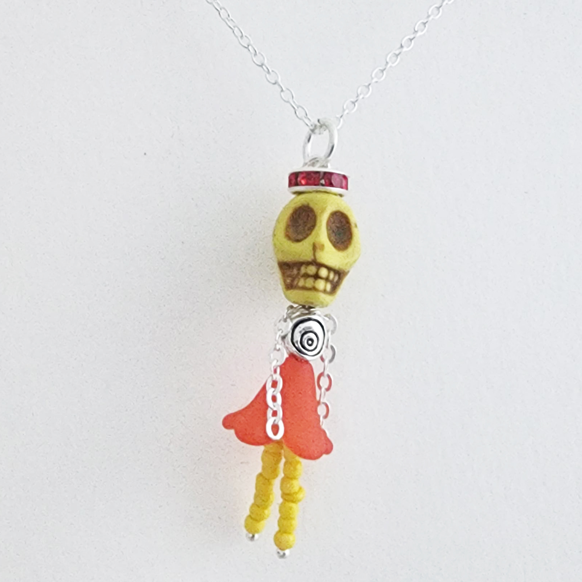 Day of the Dead Ballerina Pendants with 18 Inch Silver Chain - Image 5
