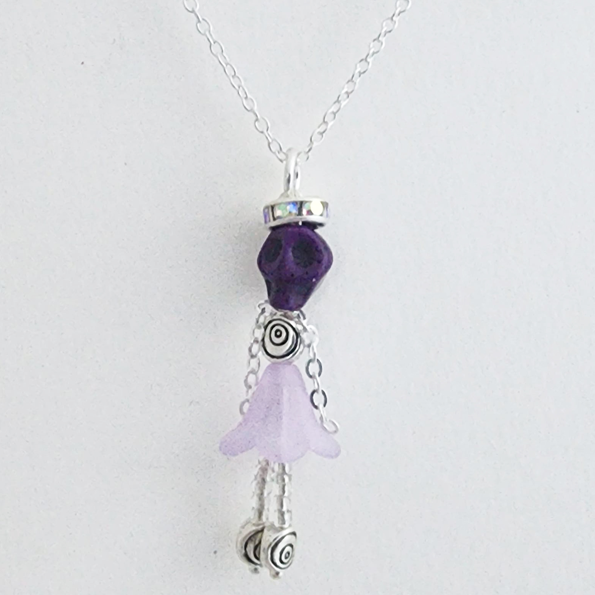 Day of the Dead Ballerina Pendants with 18 Inch Silver Chain - Image 2