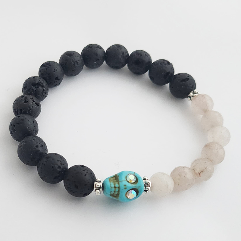 Hand Fired Mount Popo Day-of-the-Dead Semi-precious Stone Bracelet - Image 12