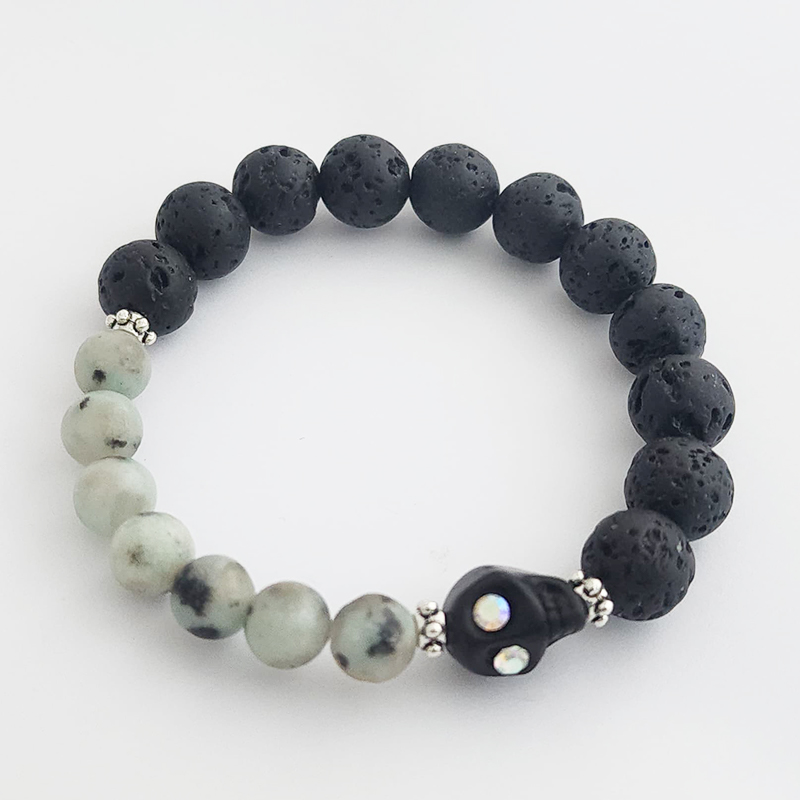 Hand Fired Mount Popo Day-of-the-Dead Semi-precious Stone Bracelet - Image 8