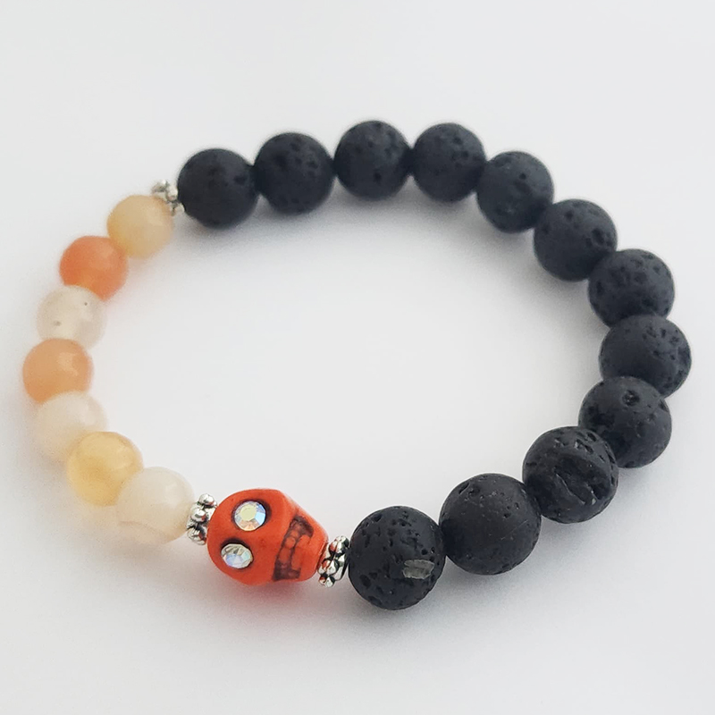 Hand Fired Mount Popo Day-of-the-Dead Semi-precious Stone Bracelet - Image 5