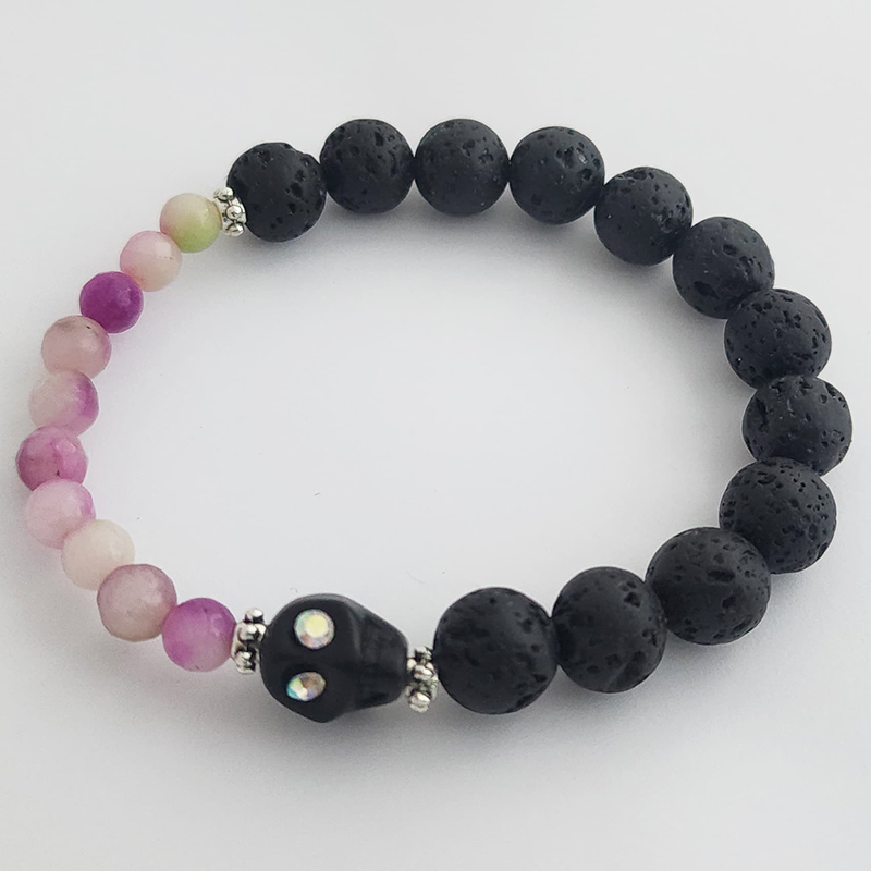 Hand Fired Mount Popo Day-of-the-Dead Semi-precious Stone Bracelet - Image 4