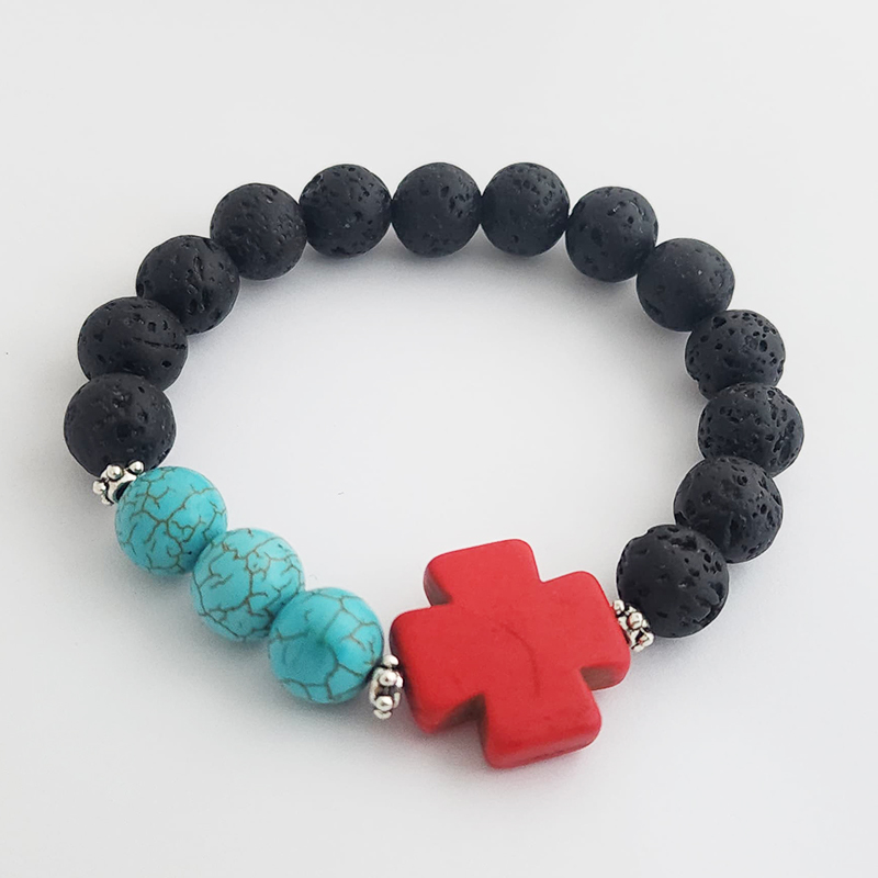 Hand Fired Mount Popo Day-of-the-Dead Semi-precious Stone Bracelet - Image 3