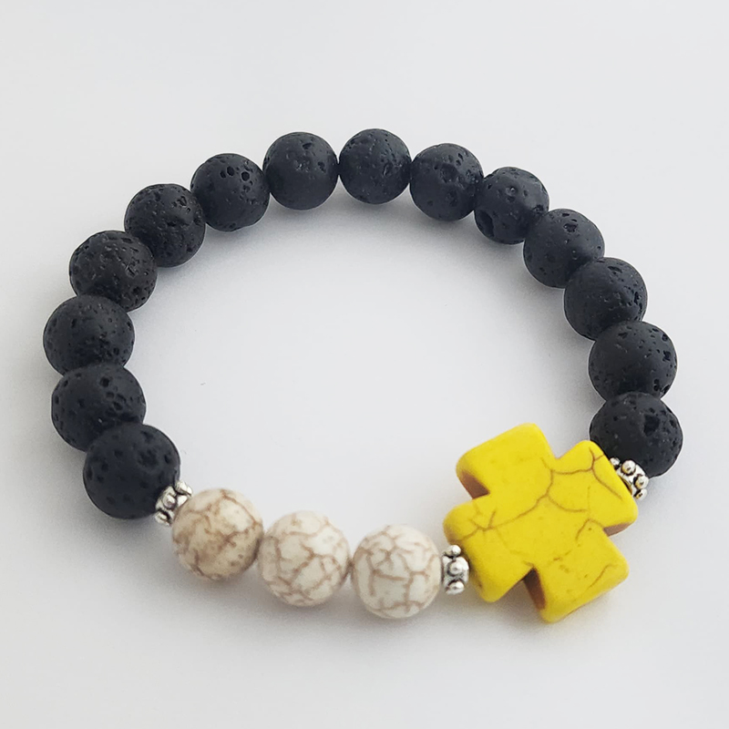 Hand Fired Mount Popo Day-of-the-Dead Semi-precious Stone Bracelet - Image 2