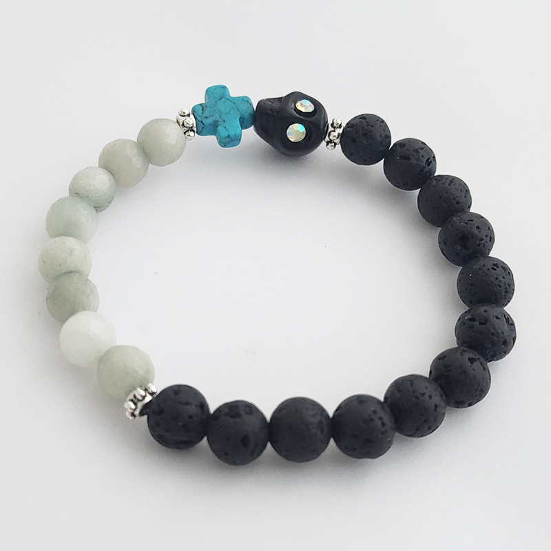 Hand Fired Mount Popo Day-of-the-Dead Semi-precious Stone Bracelet - Image 15