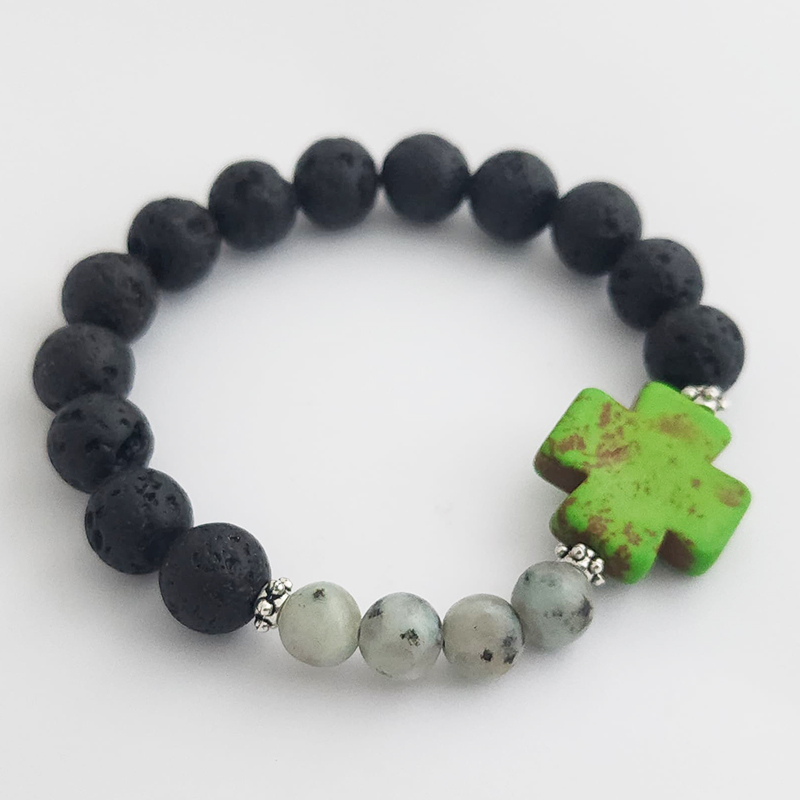 Hand Fired Mount Popo Day-of-the-Dead Semi-precious Stone Bracelet - Image 14