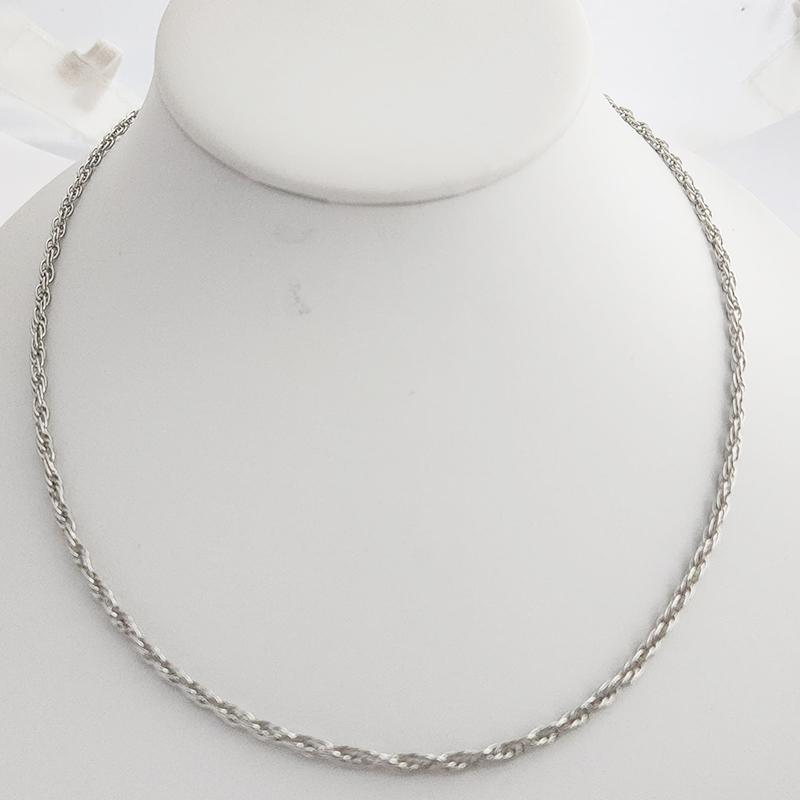 Deluxe Silver Rope 24 Inch Chain