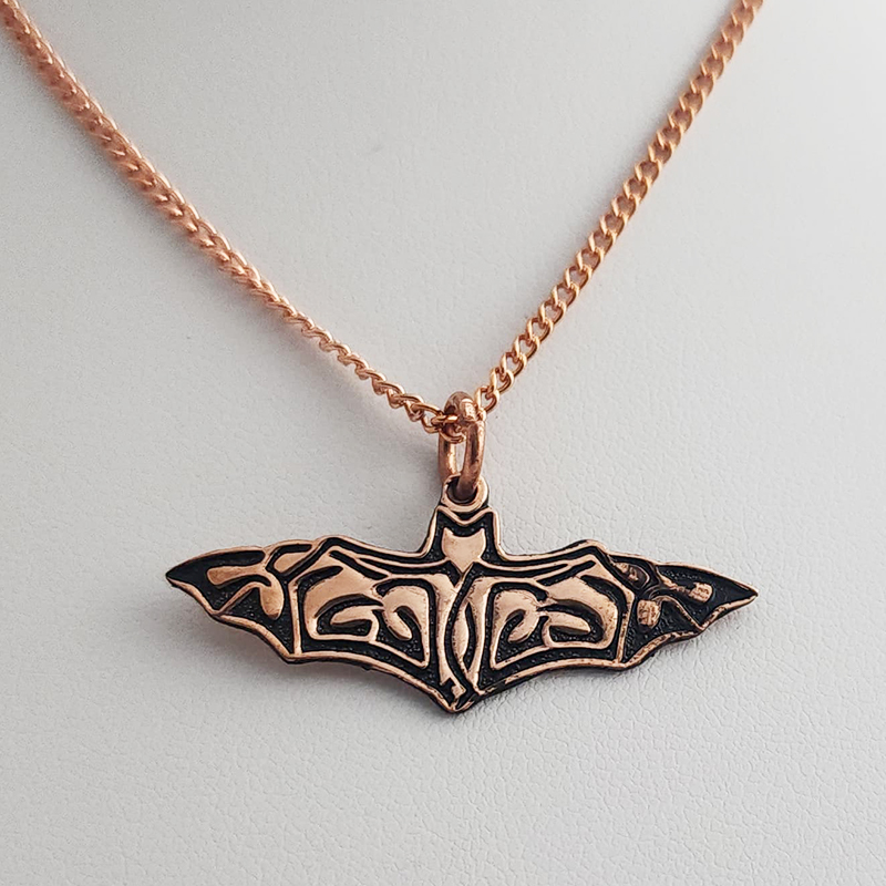 Etched Bat Pendant and 18 Inch Chain - Image 11