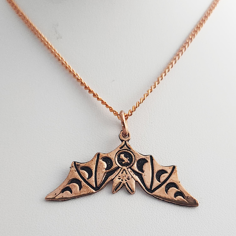 Etched Bat Pendant and 18 Inch Chain - Image 13