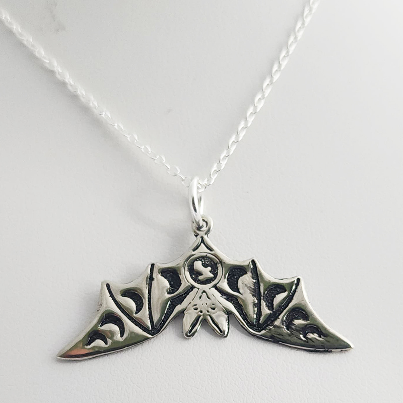 Etched Bat Pendant and 18 Inch Chain - Image 16