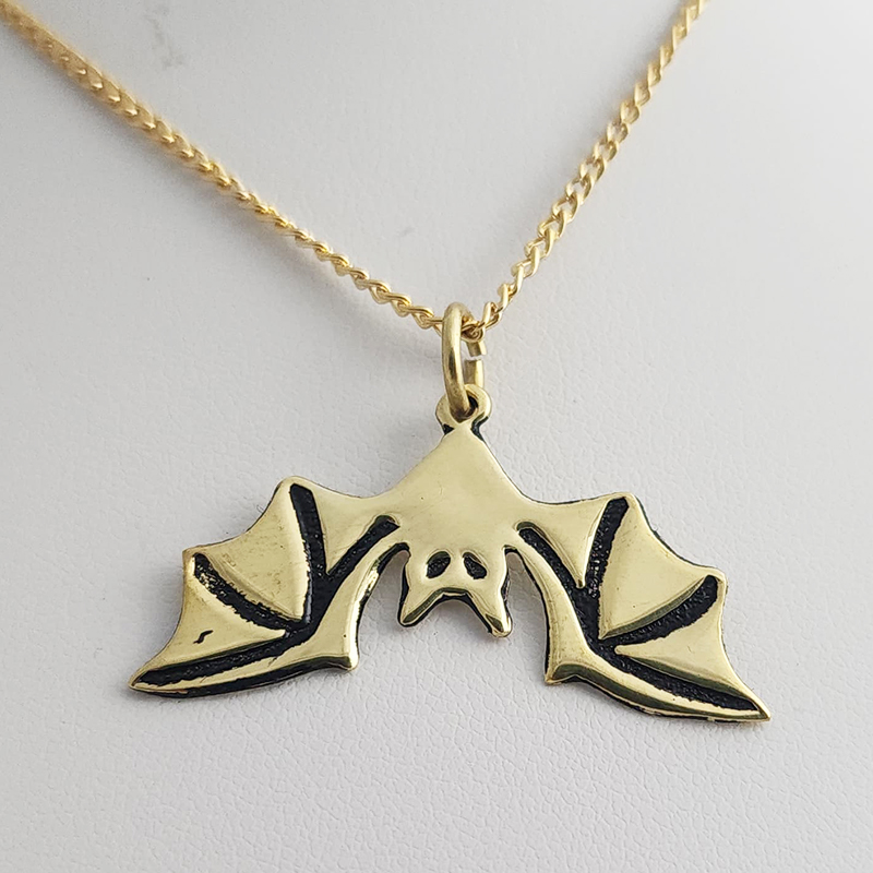 Etched Bat Pendant and 18 Inch Chain - Image 6