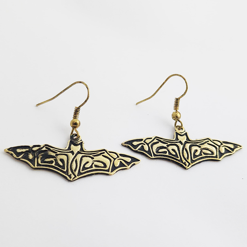 Etched Bat Earrings - Image 2