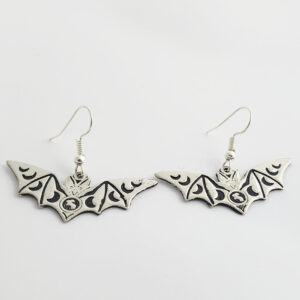Etched Bat Earrings