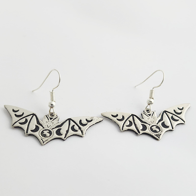 Etched Bat Earrings