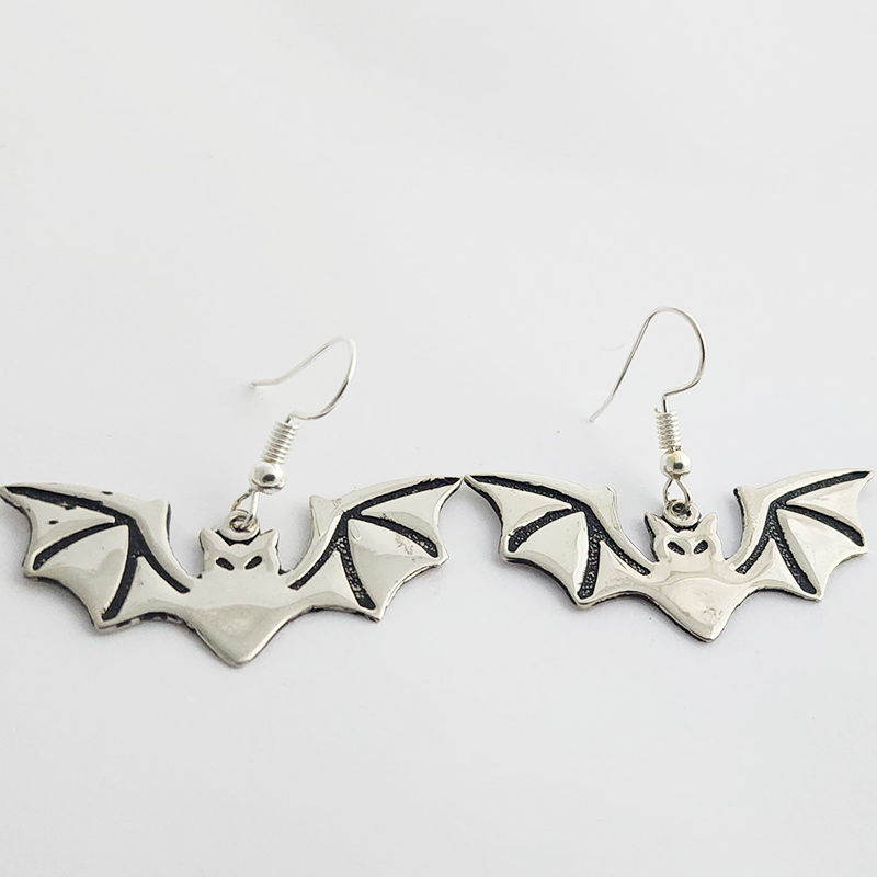 Etched Bat Earrings - Image 3